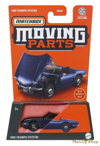 Matchbox Moving Parts - 1969 Triumph Spitfire - nyitható kisautó (sérült csomagolás)