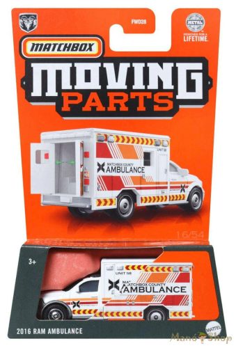 Matchbox Moving Parts - 2016 RAM Ambulance - nyitható kisautó