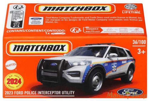 Matchbox - 2023 Ford Police Interceptor Utility - Kisautó papírdobozban