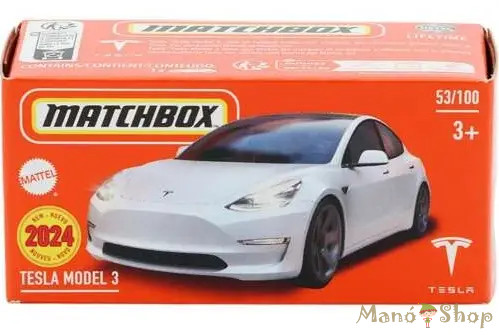Matchbox - Tesla Model 3 - kisautó papírcsomagban
