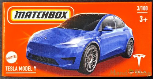 Matchbox - Tesla Model Y - Kisautó papírdobozban