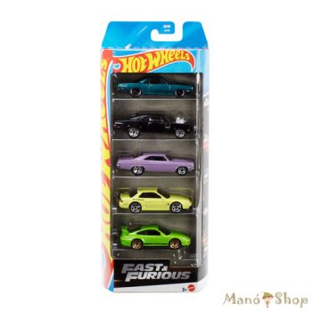 Hot Wheels - Fast & Furious - 5 db-os autó készlet