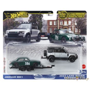   Hot Wheels Premium Team Transport - Jaguar MK1 / 2023 Land Rover Defender 110
