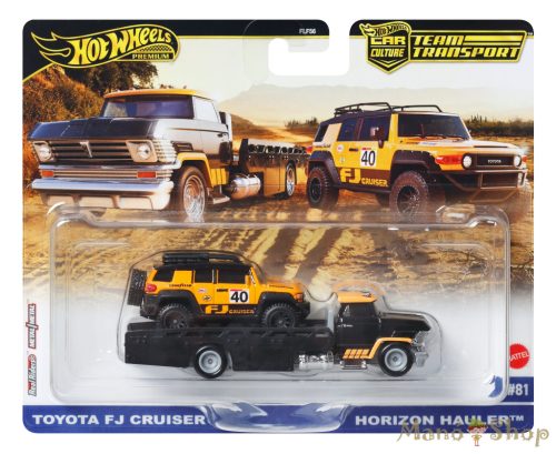 Hot Wheels Premium Team Transport - Toyota FJ Cruiser / Horizon Hauler szállító autó