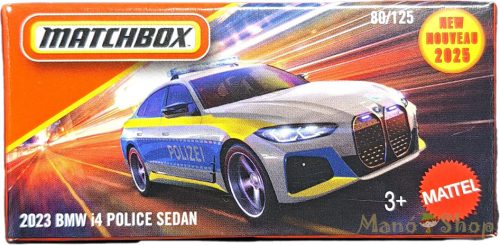 Matchbox - 2023 BMW i4 Police Sedan - kisautó papírdobozban