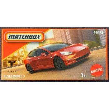 Matchbox - Tesla Model 3 - kisautó papírcsomagban