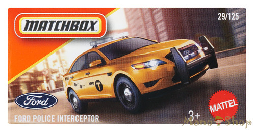 Matchbox - Ford Police Interceptor - kisautó papírcsomagban