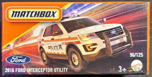 Matchbox - 2016 Ford Interceptor Utility - kisautó papírdobozban