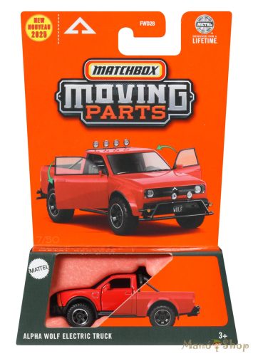 Matchbox Moving Parts - Alpha Wolf Electric Truck - nyitható kisautó