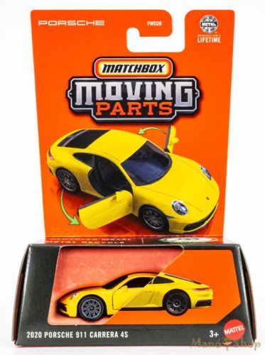 Matchbox Moving Parts - 2020 Porsche 911 Carrera 4S - nyitható kisautó