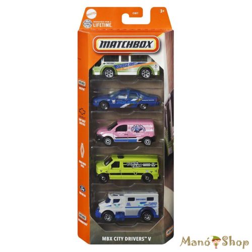 Matchbox - Kisautók MBX City Drivers IV. 5 db-os szett (sérült csomagolás)