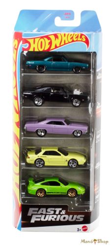 Hot Wheels - Fast & Furious - 5 db-os autó készlet (sérült csomagolás)