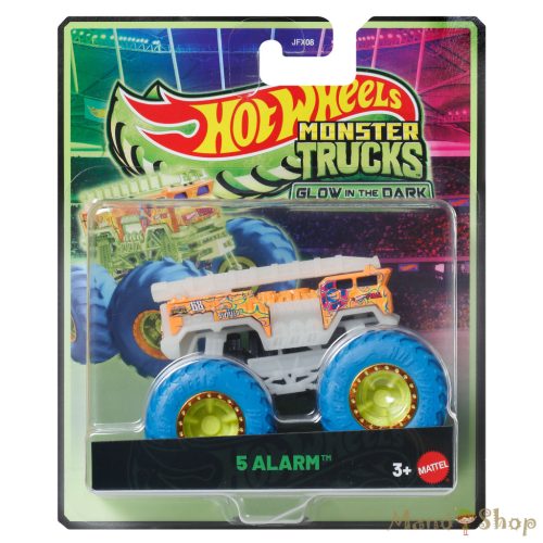 Hot Wheels Monster Trucks - 5 Alarm - Sötétben világító autó
