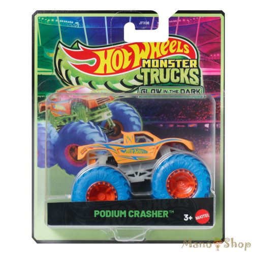 Hot Wheels Monster Trucks - Podium Crasher - Sötétben világító autó