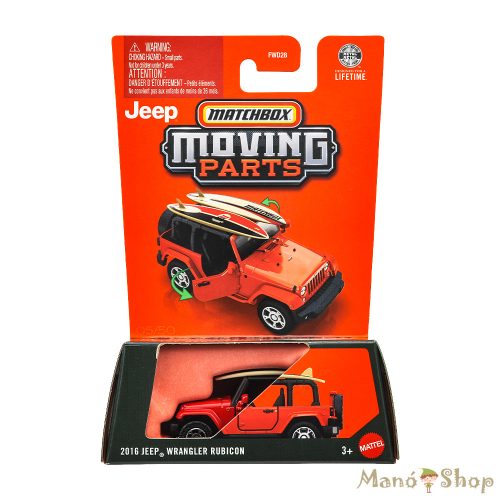 Matchbox Moving Parts: 2016 Jeep Wrangler Rubicon: nyitható kisautó