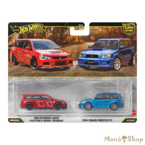 Hot Wheels Premium Car Culture 2-Pack: 2005 Mitsubishi Lancer Evolution IX Wagon & 2004 Subaru Forester STI szett