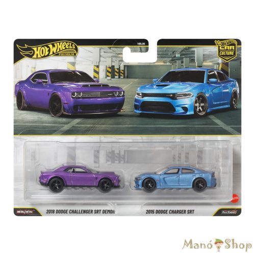 Hot Wheels Premium Car Culture 2-Pack: 2018 Dodge Challenger SRT Demon & 2015 Dodge Charger SRT izomautó szett