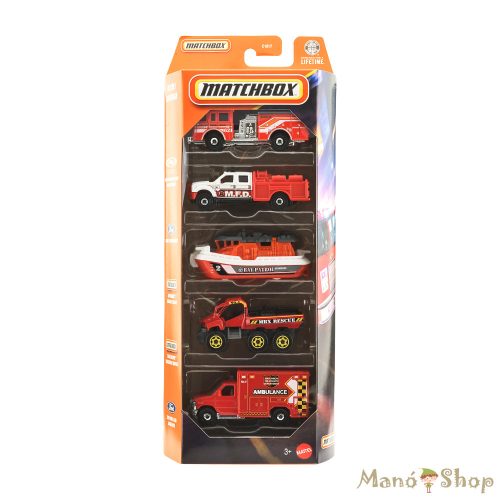 Matchbox: Rescue / Sauvetage™ 5 darabos kisautó készlet