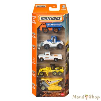 Matchbox : Construction Crew 5 db-os fém kisautó szett