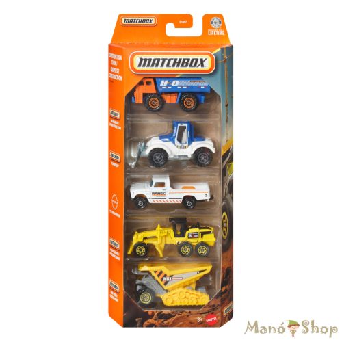 Matchbox : Construction Crew 5 db-os fém kisautó szett