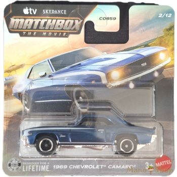   Matchbox: 1969 Chevrolet Camaro kék/fehér sávos kisautó 2/12 (Matchbox The Movie)