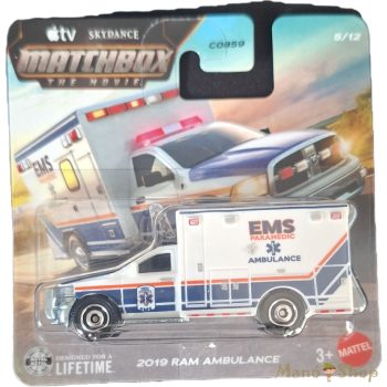   Matchbox: 2019 RAM Ambulance fehér/kék mentőautó 5/12 (Matchbox The Movie)