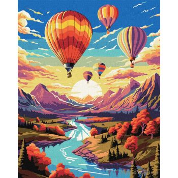IDEYKA - Számfestő 40x50 - Tüzes hőlégballonok