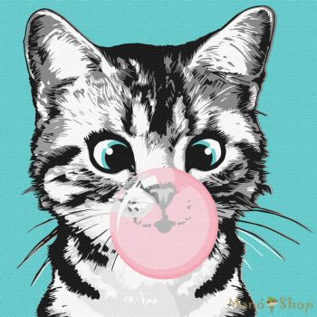 IDEYKA - Számfestő 40x40 - Cica rágógumival
