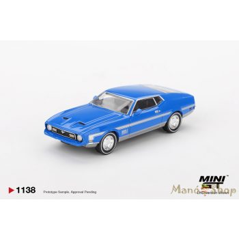 Mini GT - 1/64 Ford Mustang Mach 1 1973 kék (Grabber Blue)