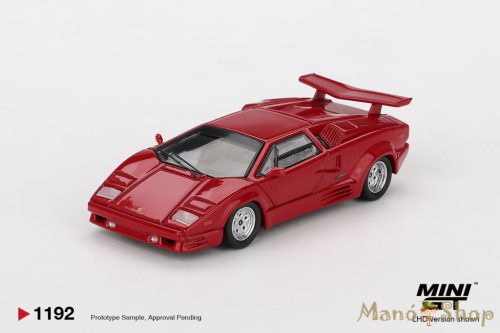 MINI GT: 1/64 Lamborghini Countach 25th Anniversary piros (Rosso): Bliszteres kiadás