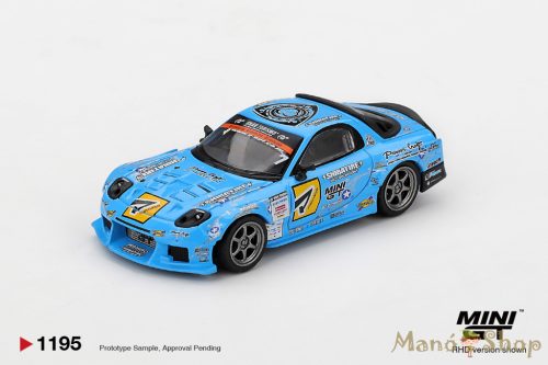 MINI GT: 1/64 RE Amemiya RX-7 (FD3S) D1GP 2024 világoskék (Shibatire / Matsukiyo #7): Bliszteres kiadás