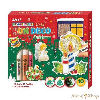 AMOS - Glass Deco Karácsonyi üvegfestő szett - 12 db-os