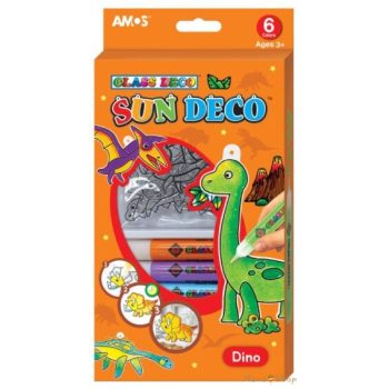 AMOS - Glass Deco Dínós üvegfestő szett