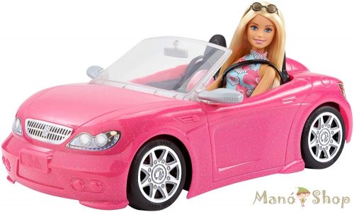 Barbie baba rózsaszín kabrióval