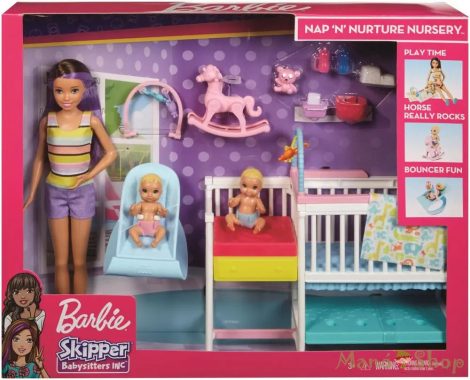 Barbie bébiszitter gyerekszoba szett